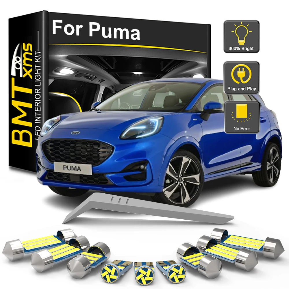 BMTxms 8Pcs LED Interior Light Bulb Kit For Ford Puma 1997 1998 1999 2000 2001 2002 Car Reading Dome Trunk Vehicle Lamp Canbus