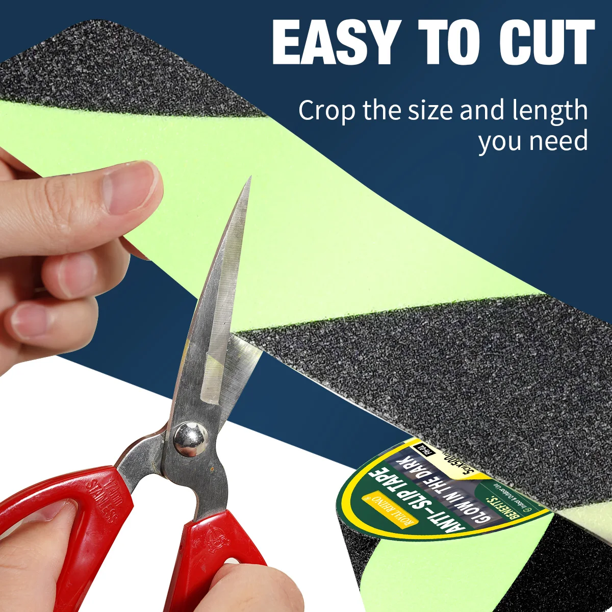 Glow In The Dark Twill Anti-Slip Tape Green Black Non-Slip Adhesive Grip Strips For Slippery Surface Stairs Steps Floor