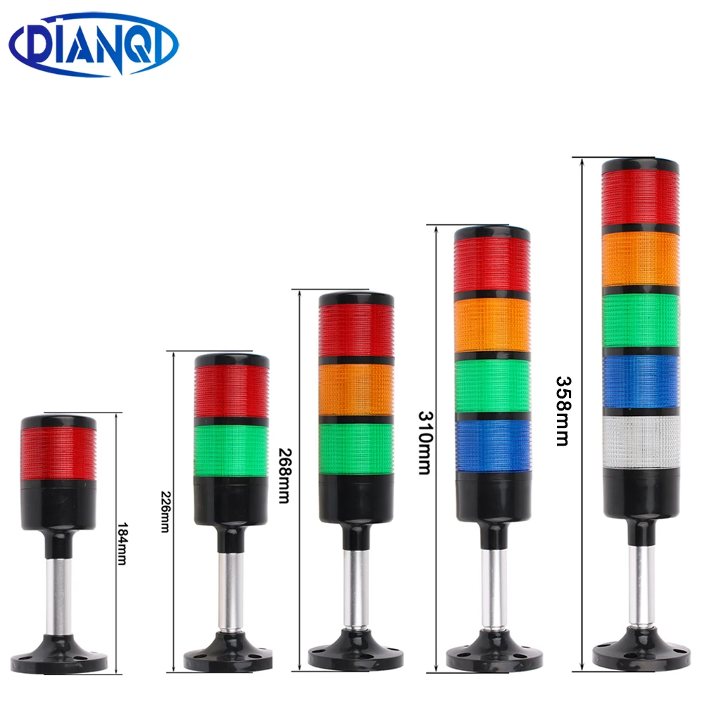 LED warning light Stack light industrial for CNC machine DC 12V 24V AC 110V 220V Steady flashing light