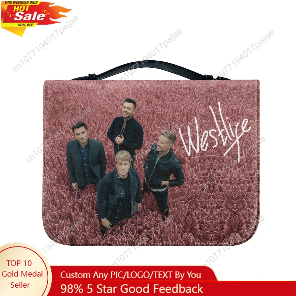 

Westlife Pop Band Bible Bags Christian Gifts Personalized Cover Bible Pack Waterproof Leather Bag Pockets Package Case