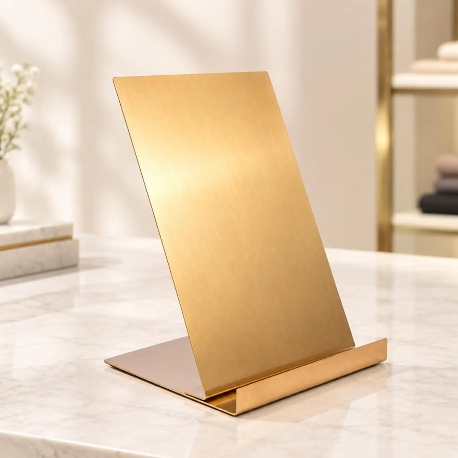 Sleek Metal Display Rack for Shirt Countertop Showcase Stand Retail Shelf Home Storage Organizer