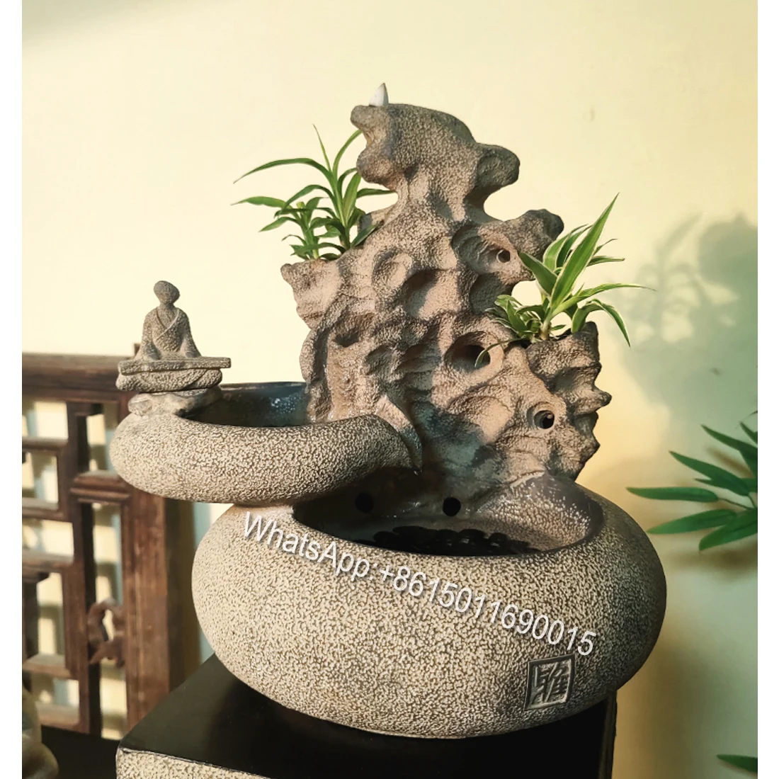 New Chinese-style flowing water ornaments Zen tea room desktop landscape lucky office fountain circulating water gift