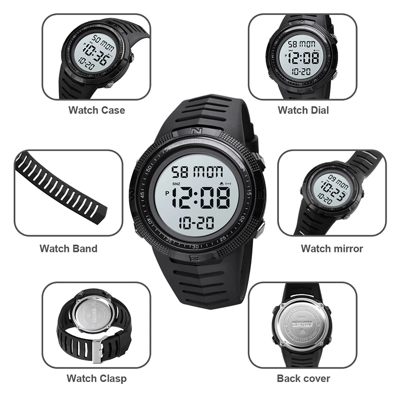 Skmei Outdoor Sport Horloges Mannen Waterdicht Alarm Chrono Digitale Led Elektronische Student Mannelijke Militaire Horloges Reloj Relogio