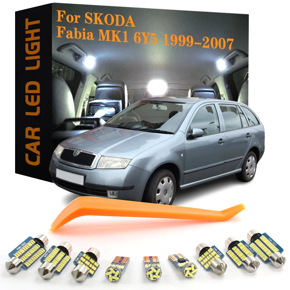 14pcs Canbus LED Interior Lights For Skoda Fabia MK1 6Y5 Combi 1999-2007 No Error Car Accessories Dome Trunk Door Lamps Bulb Kit