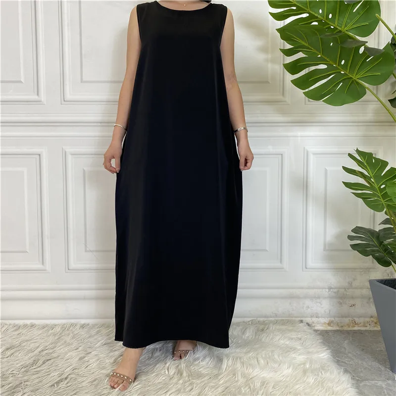 

Under Abaya Inner Dress Muslim Abayas Casual Inside Sleeveless Slip Dresses for Women Islam Clothing Dubai Turkey Modest Vestido