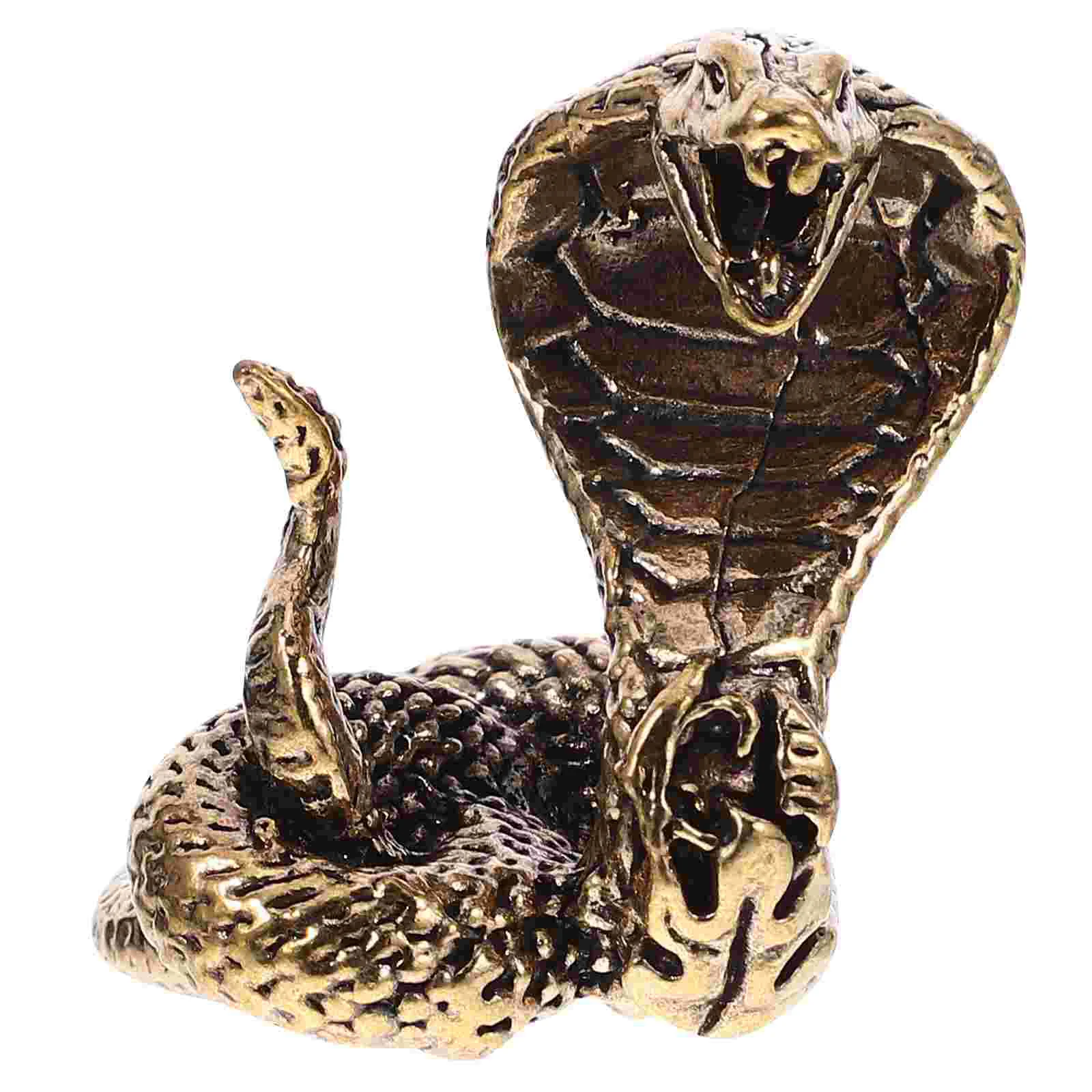 Halloween Bronze Tea Pet Louse Plush Snake Feng Shui Brass Miniature Chinese Figurine