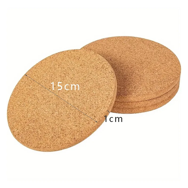 4pcs Cork Pot Mat Heat Resistant Round Pans Holder Bowl Placemats Worktop Saver Mat Cup Coasters Tableware for Kitchen Gadget