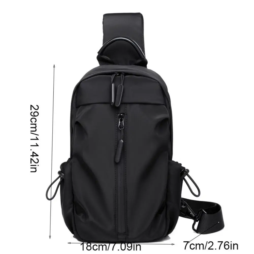 حقيبة صدر كاجوال أكسفورد للرجال متعددة الوظائف ذات سعة كبيرة حقيبة كروس رياضية بلون سادة حقيبة كتف من النايلون للسفر #6