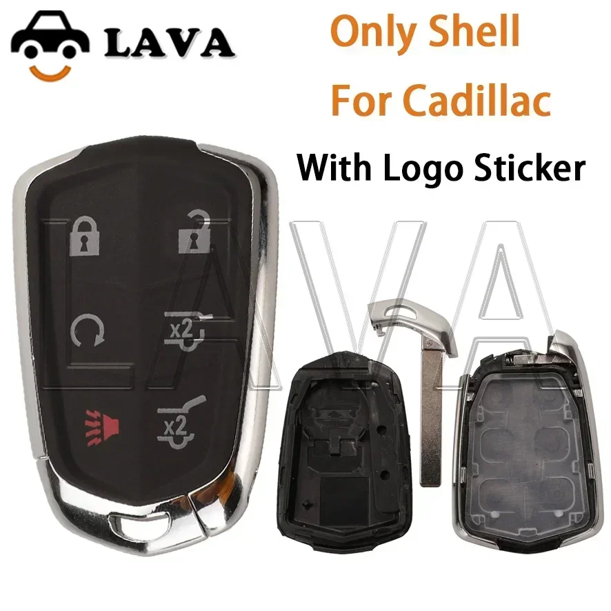 LAVA 6-кнопочный смарт-пульт дистанционного ключа автомобиля для Cadillac SRX CTS ATS XTS Escalade ESV, чехол без ключа, замена FOB LAVA 6-кнопочный смарт-пульт дистанционного ключа автомобиля для Cadillac SRX CTS ATS XTS Escalade ESV, чехол без ключа, замена FOB