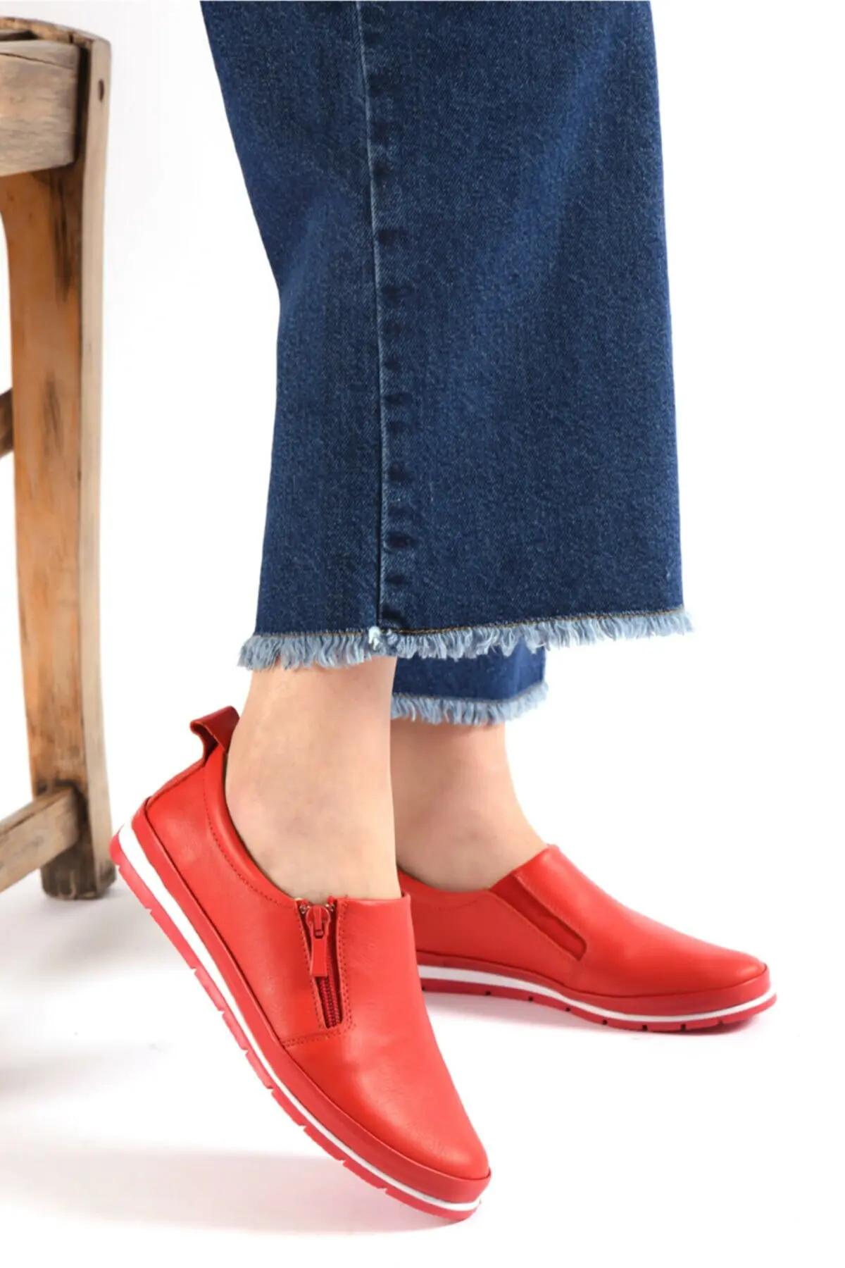 레더 가죽 캐주얼 발레리나 캐주얼 여성용, 편안한, 패션, 가죽