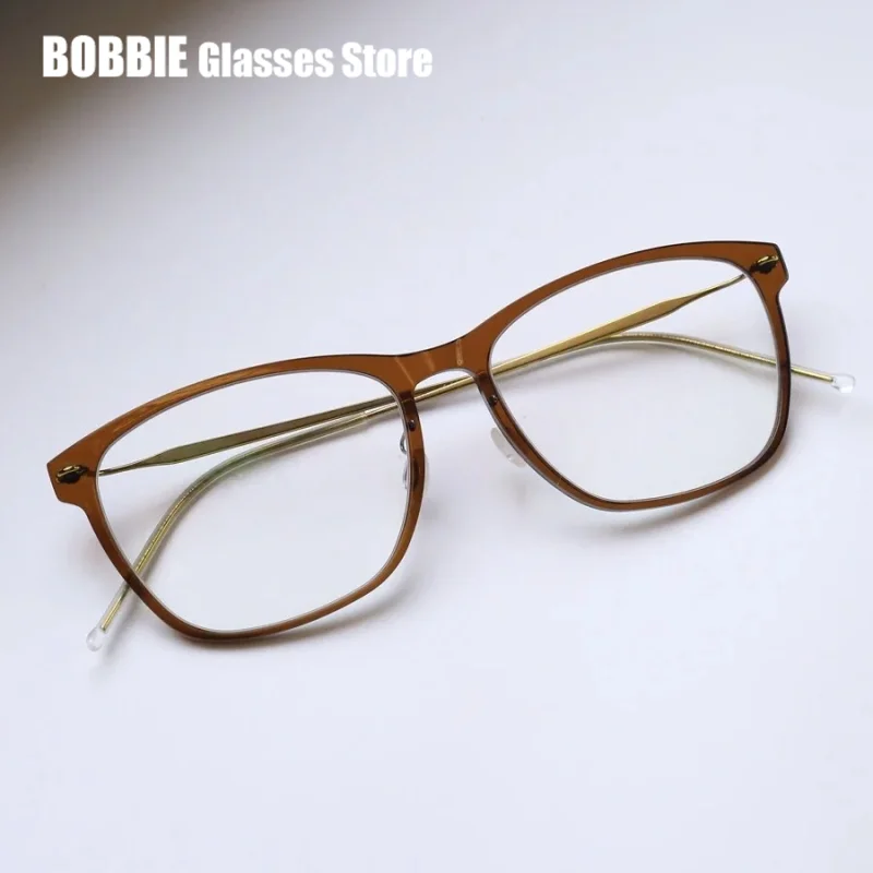 Denmark Brand 6g Ultra Light Eyeglasses Frame 6525 Square Myopia Men Women Casual Business Screwless Now Titanium High Quality