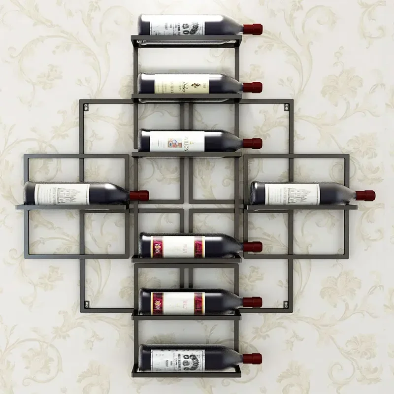 Luxury Display Wine Racks Wall Metal Gold Hooks House Beer Liquor Bar Cabinet Home Living Room Storage Vetrine Bar Furniture