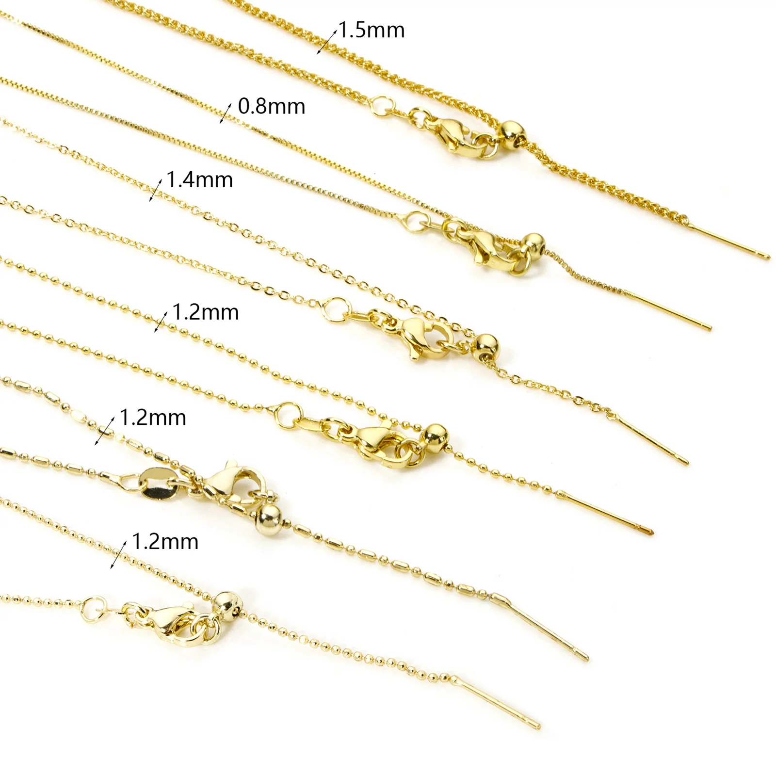 

2 шт. латунное ожерелье золотого цвета звенья цепи регулируемый силиконовый сердечник слайд-боло ожерелье для женщин мужчин ювелирные изделия длиной 45 см (17,7 дюйма