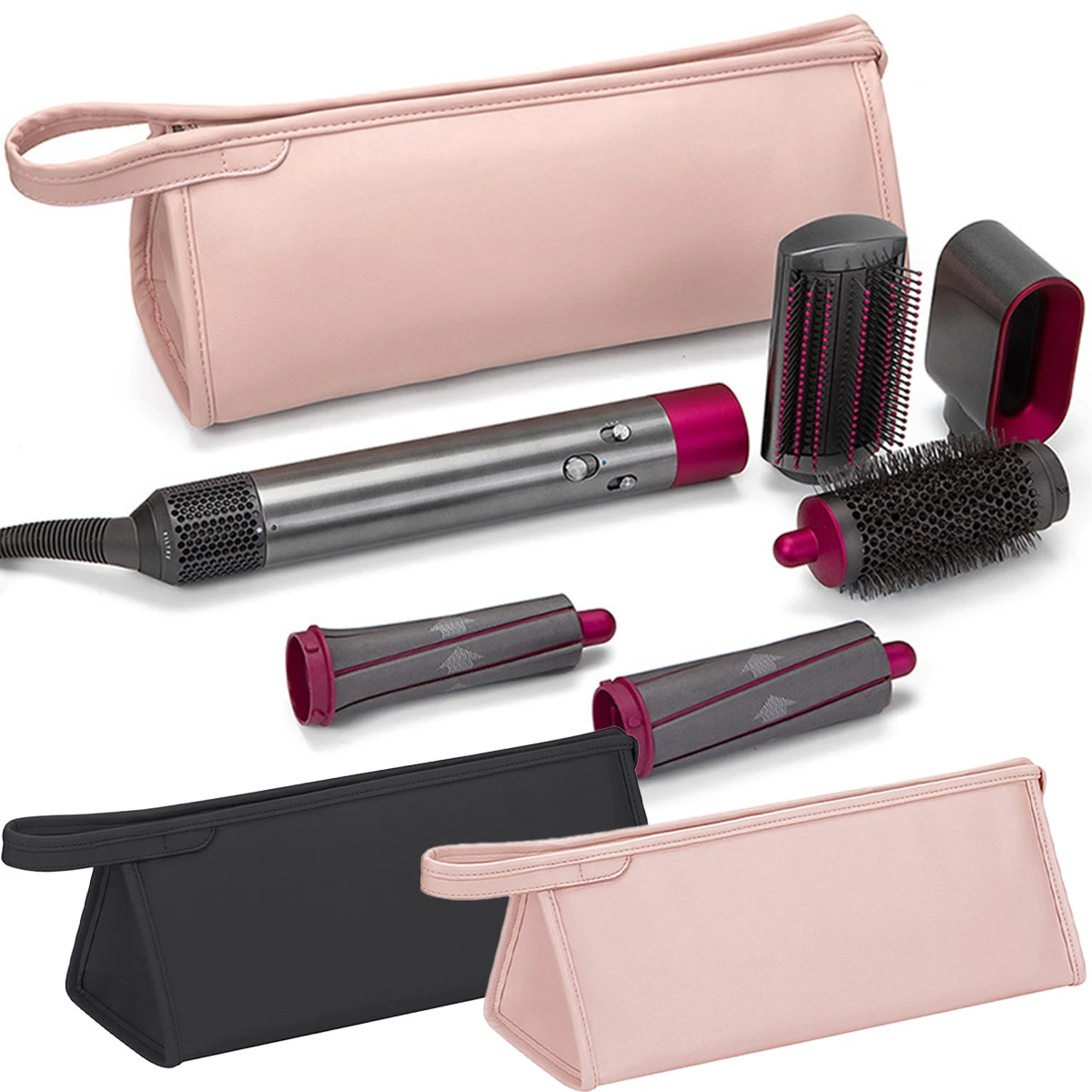 Tragbare Dyson Haartrockner-Aufbewahrungstasche mit Reißverschluss, PU-Leder, wasserdicht, staubdicht, Haarglätter, Aufbewahrungsorganisator, Reisezubehör