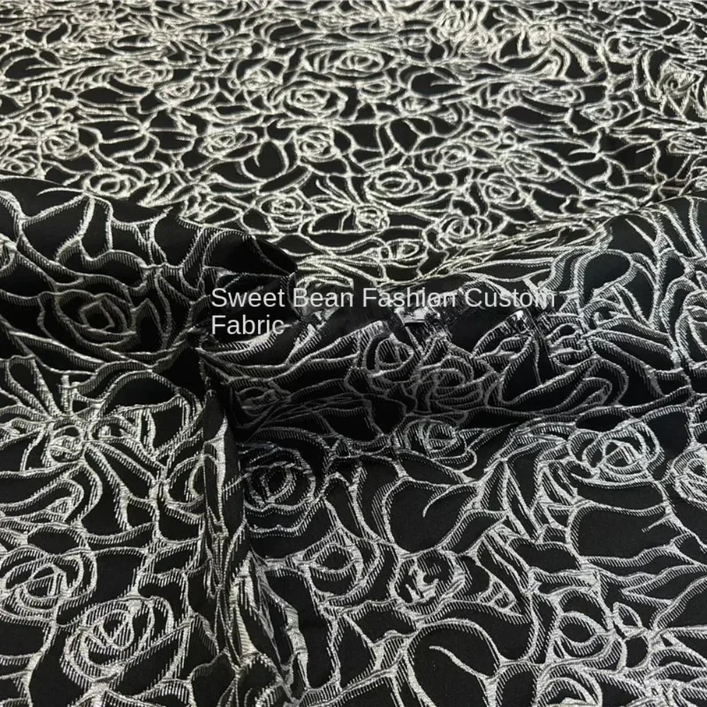 

Тканая жаккардовая ткань, рельефная юбка с розой, пальто, окрашенная пряжа, ткань для одежды, ткань для шитья одежды по метрам, материал «сделай сам»