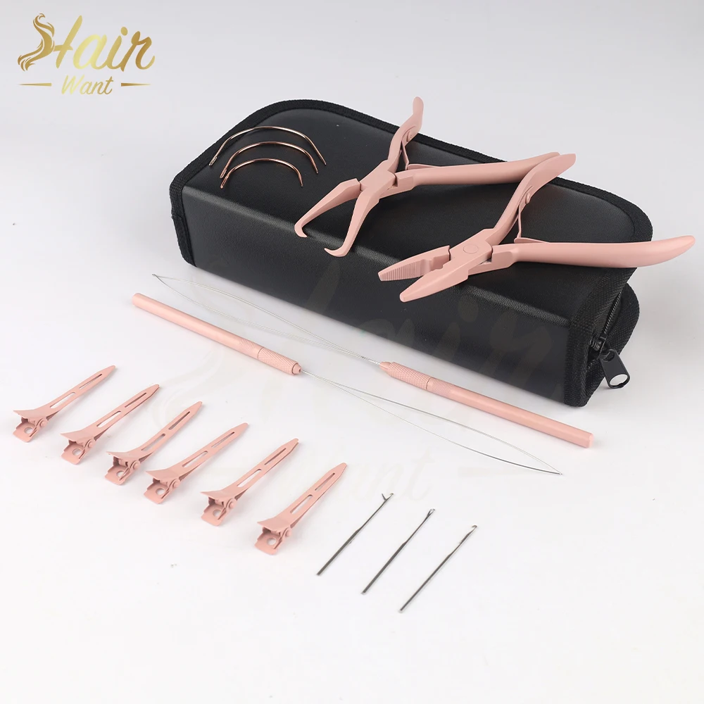 

Hair Want Hair Extension Tools Beading Kit Micro link Bead Closer and Remover Pliers With Micro Ring Loop Needle Pulling Tools