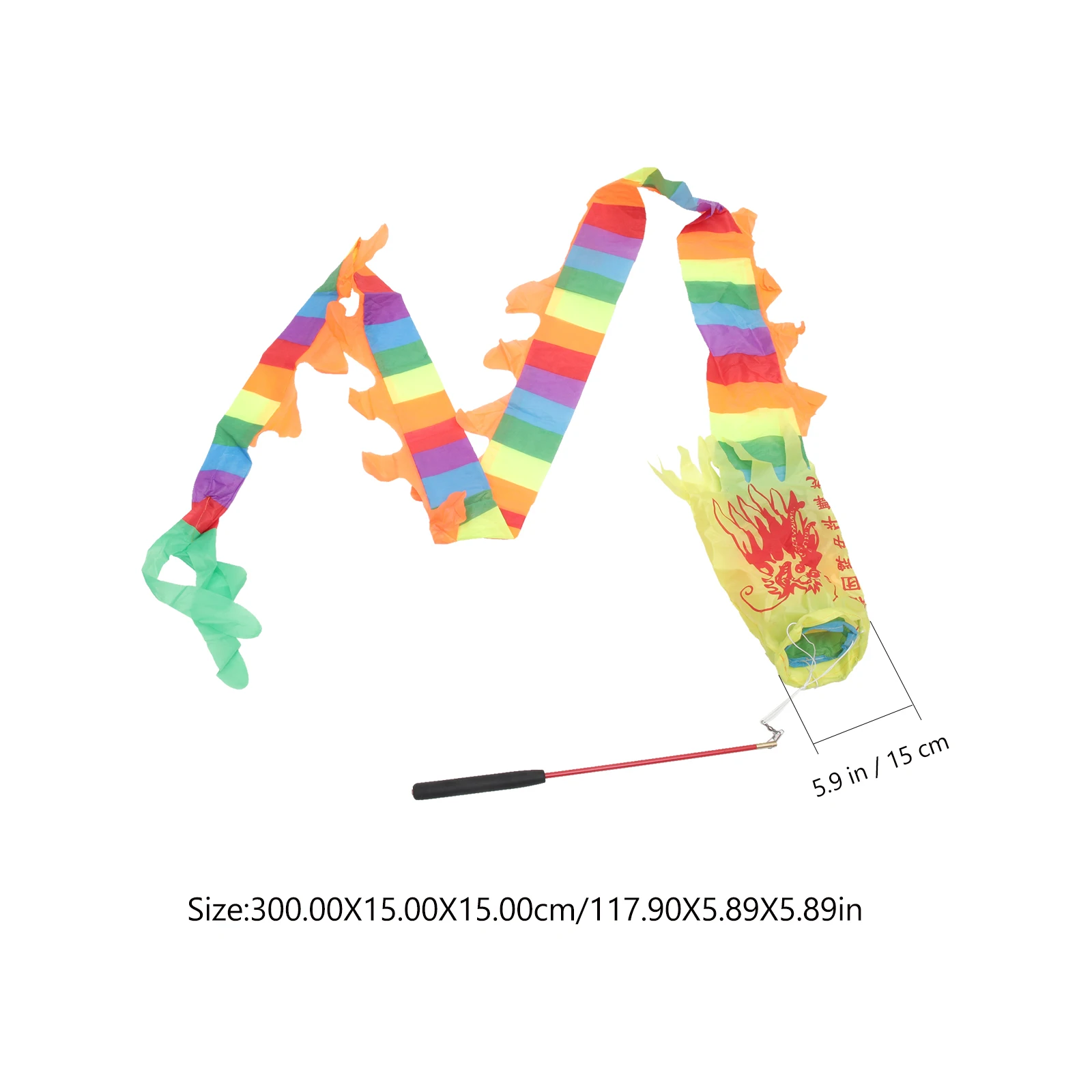 

Wear-Resistant Dance Ribbon 3M Streamer 45cm Rod Kids Adult Gym Sports Toy Lightweight Party Festival Decorative