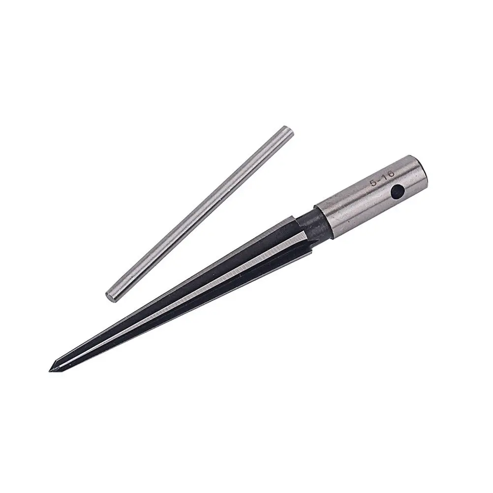 Guitar Luthier Reamer 6 Fluted T Handle for Wood Taper Holes Chamfering Bridge Endpin Fitting 5-16Mm R142 Professional Steel