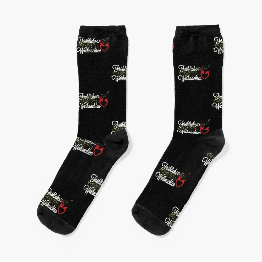 Copy of Fr?hliche Weihnachten Socks Soccer snow christmas stocking luxury Luxury Woman Socks Men's