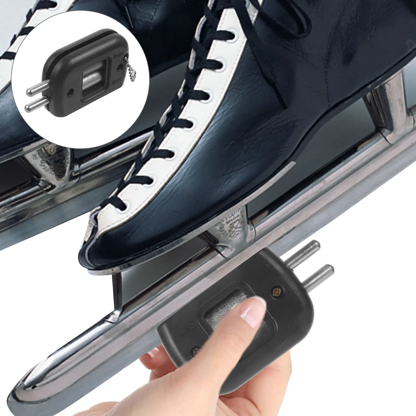 

2Pcs Ice Skate Sharpener Professional Portable Skate Grindstone Adjustable Small Blades Sharpening Tool for Skating