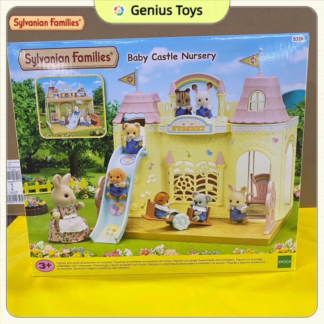Sylvanian Families-Juego de juguetes para guardería, Castillo de arcoíris, colección de guardería para bebés, muebles para juego de imitación, escena, regalos de navidad para niños