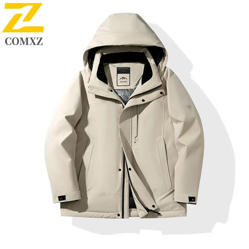 COMXZ Lightweight Padding Coat Solid Color Handsome Luxury Brand Work Quilted Jacket Travel Windproof Winter Jacket Men Clothing