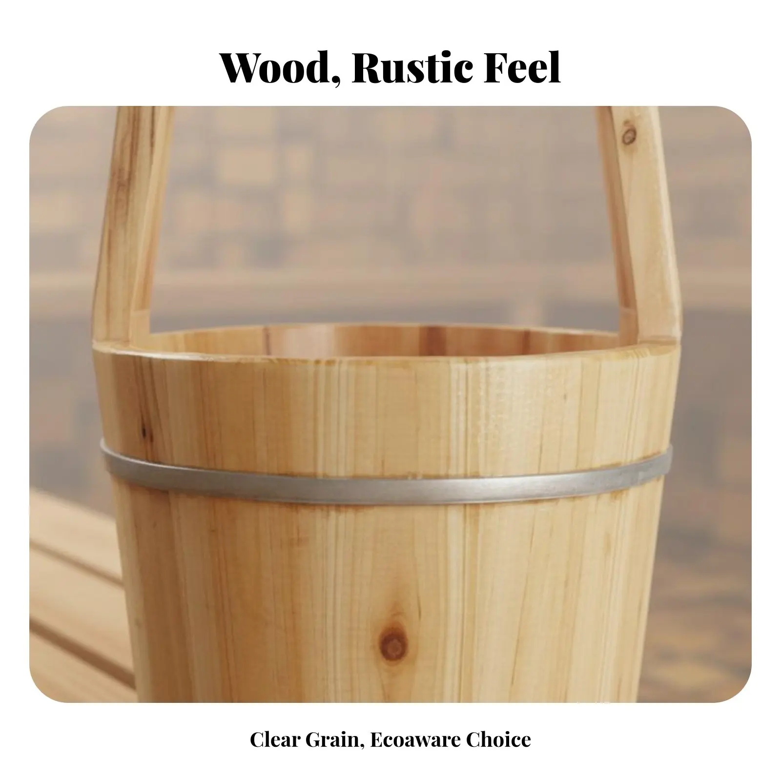

Traditional Wooden Pail with Handle Thickened Barrel Bands Foot Basin Long-Previousing Jointless Splicing for Adults, Gardeners