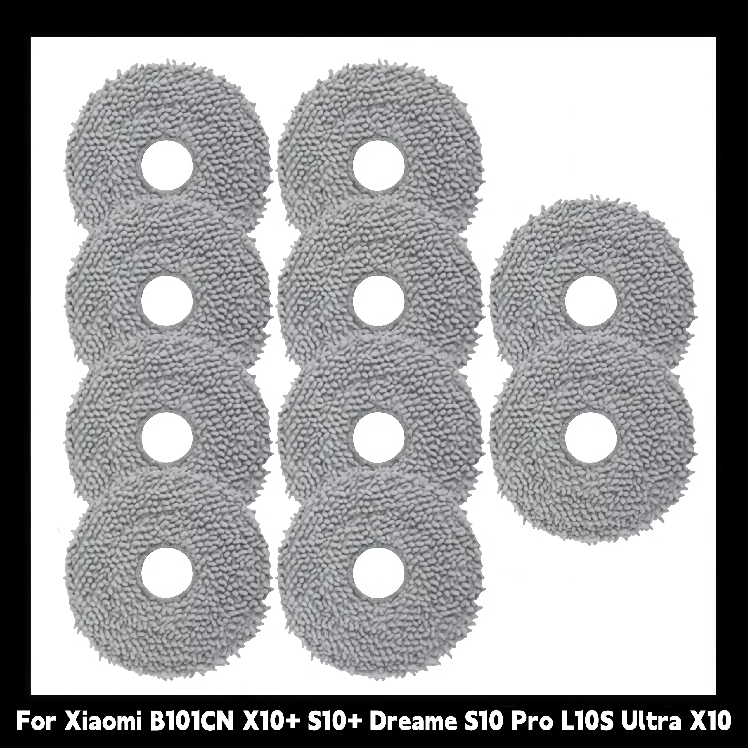 

2/4/6/10/12PCS Mop cloth rag For Xiaomi B101CN X10+ S10+，Dreame S10 Pro L10S Ultra X10 /Omni Mop 2, C102CN robot vacuum cleaner