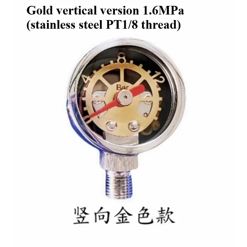 For YN35mm Radial Flair58 Pneumatic Coffee Machine Pressure Gauge Stainless Steel Connector PT1 Split Tooth Laba Coffee Machine