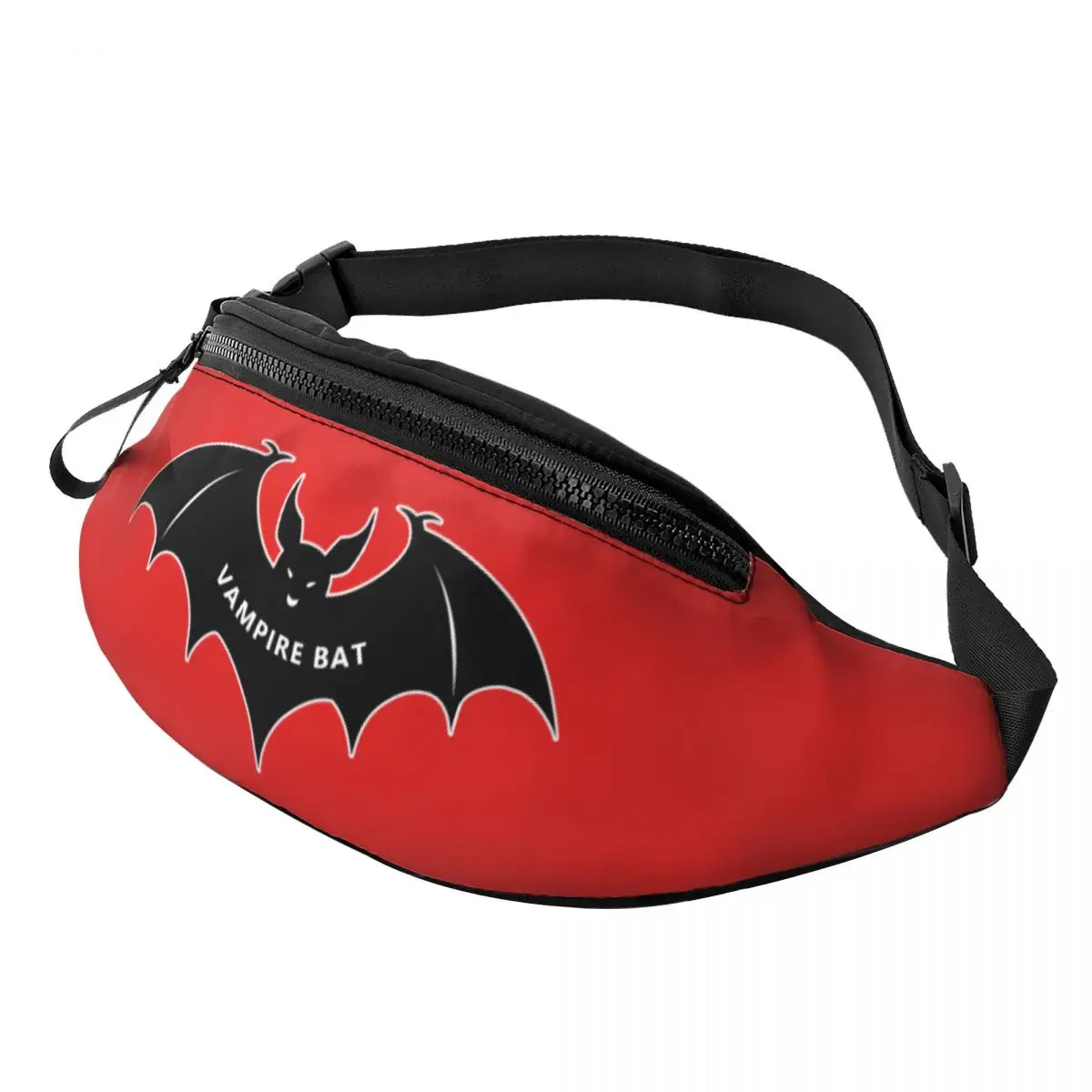 Custom Casual Halloween Vampire Bat Fanny Pack for Running Men Women Crossbody Waist Bag Phone Money Pouch