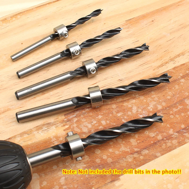Stainless Steel Drill Bit Stop Collar 3mm - 16mm Woodworking Drilling Depth Limit Locator Tools Stopper Ring With Hex Wrench