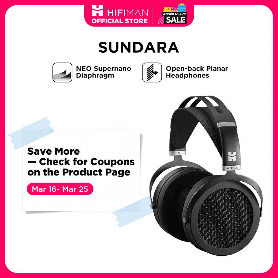 HIFIMAN SUNDARA Over-Ear Full-Size Planar Magnetic Headphones