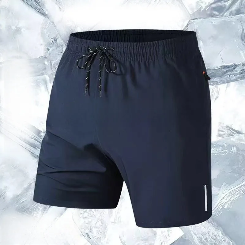 

Мужские летние спортивные шорты из ледяного шелка, быстросохнущие, прямого кроя, для пляжа и повседневной носки, из полиэфирного волокна