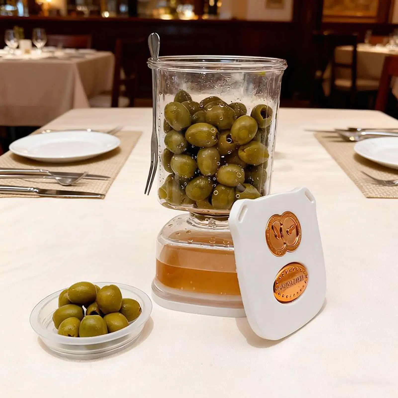 

Баночка для маринованного сока с ситечком, многофункциональный контейнер для еды с широким горлышком и ситечком, сепаратор для маринового оливкового сока, банка для фруктов