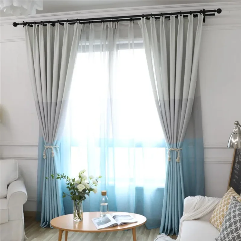 Modern Striped Window Tulle Curtains for Living Room Yellow Voile Sheer Curtains for Bedroom Kids Cortina Blind Custom Cortinas