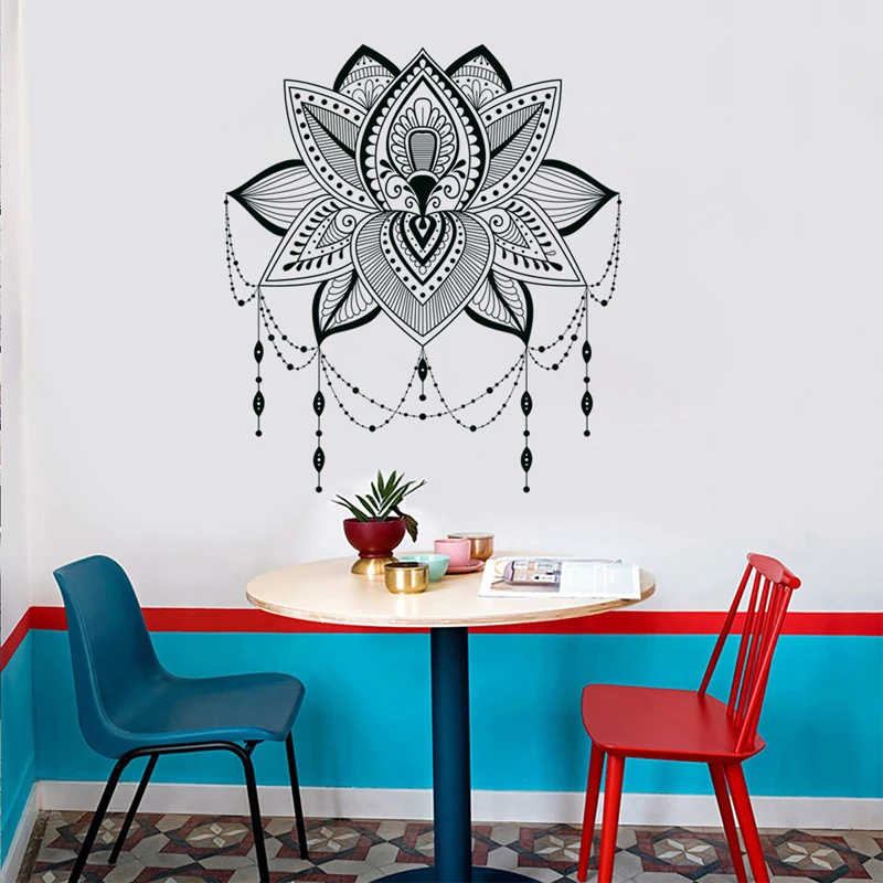 Mandala Print Wall Sticker Black Self Adhesive Wall At Decal For Home Decor Personalized creative wall stickers