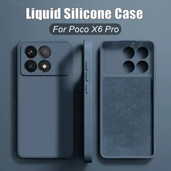Poco X6 Pro Case Liquid Silicone Shockproof Phone Cases For Xiaomi Poco X6 Pro Poco X 6 Prо X6Pro Pocox6 Pro 5G Soft TPU Cover