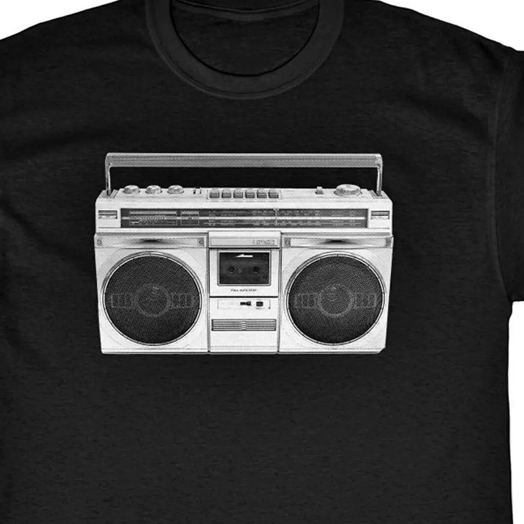 BOOMBOX ghetto blaster T-Shirt - hip hop DJ rap Radio