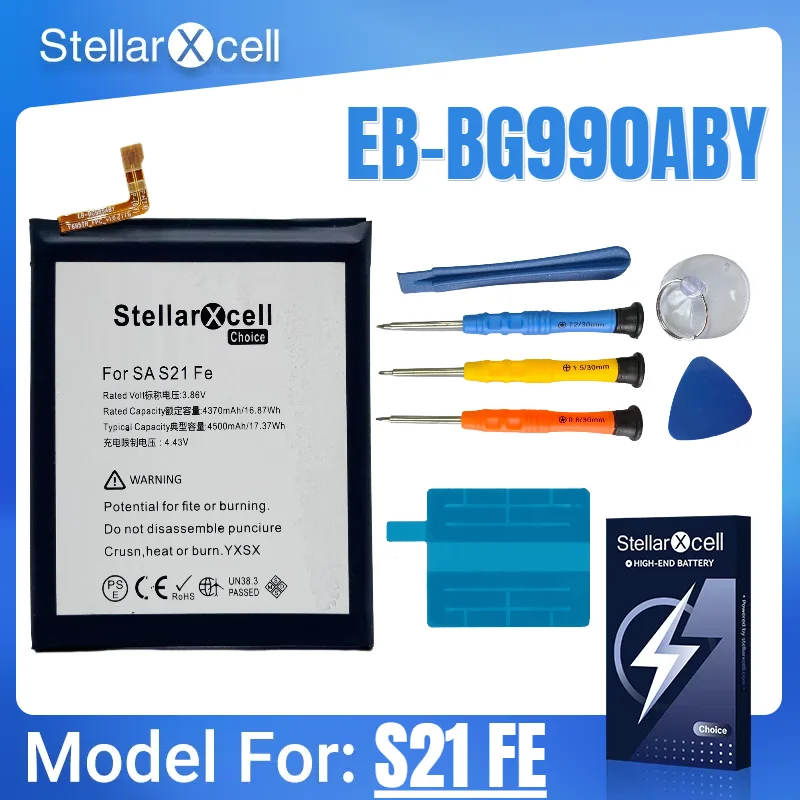 

StellarXcell Battery For Samsung Battery For galaxy S21 FE battery EB-BG990ABY battery replacement Batteries + Free tools