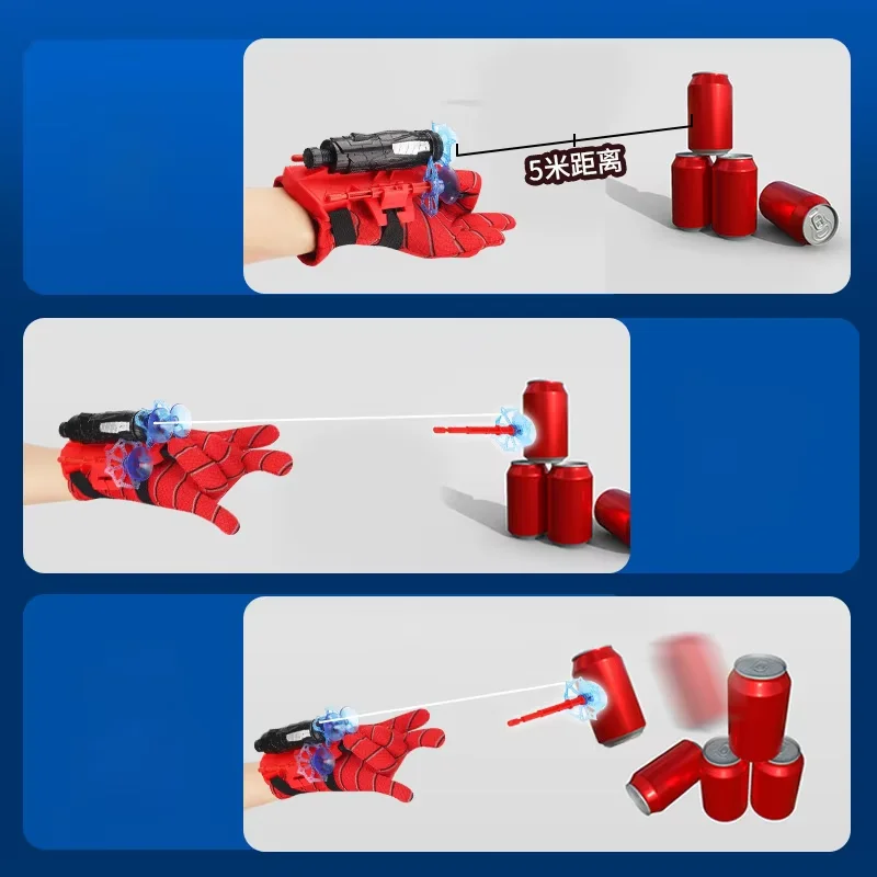 スパイダーランチャースパイダーヒーローシルクスピニング子供のおもちゃの少年グローブ射撃ソフト弾丸銃ロールプレイングソフト弾丸シューター