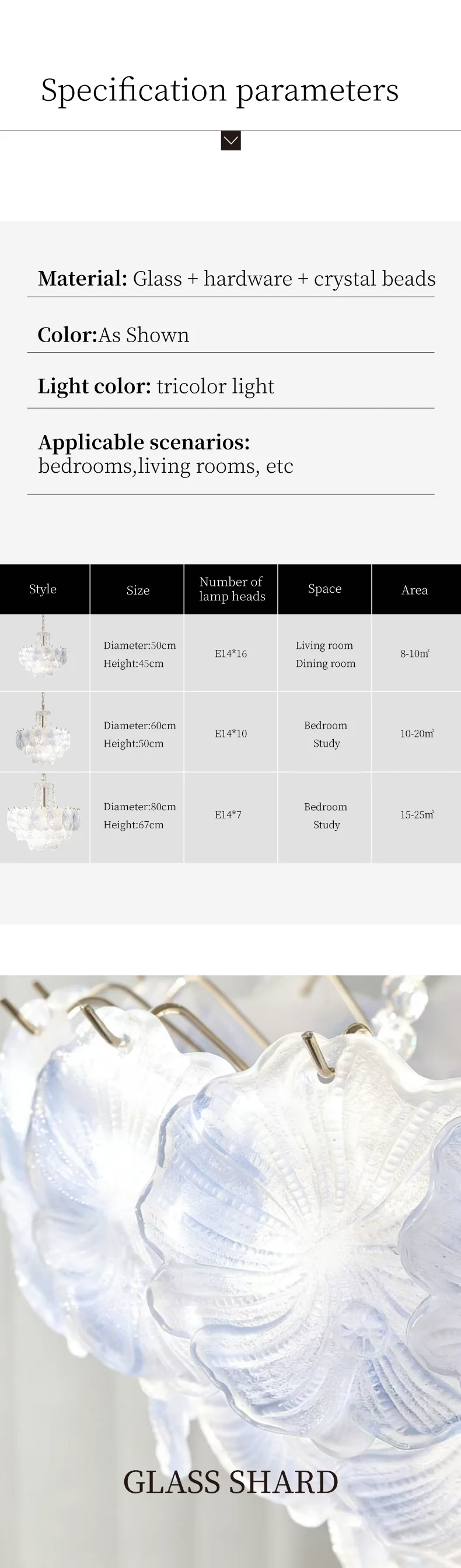Romantic Gradient Blue Glass E14 Pendant Lights Bedroom K9