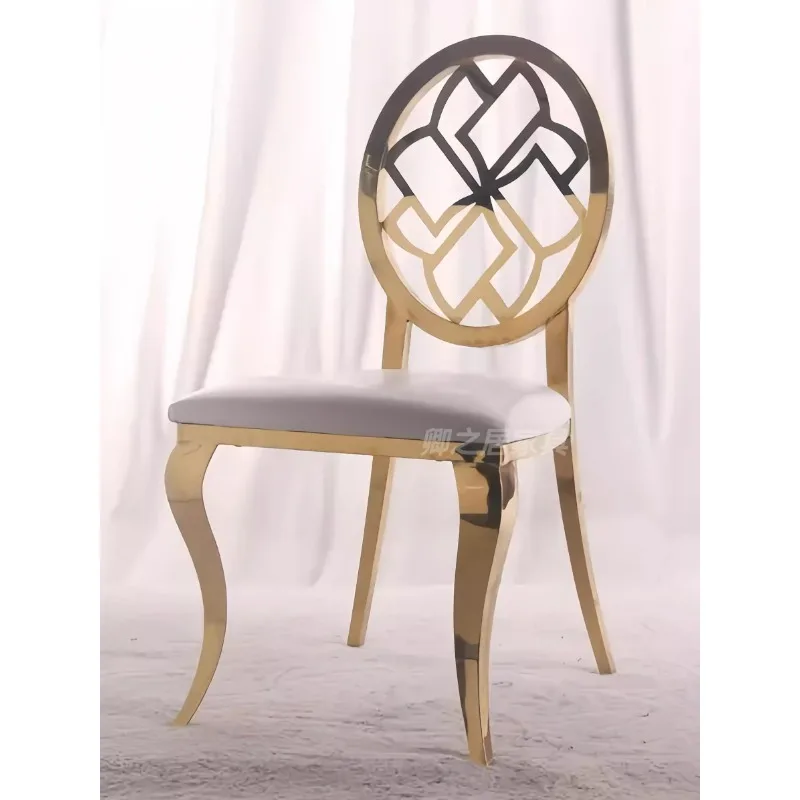 Neoclassical French Style Catering Engineering Villa Stackable Banquet Hall Leisure Chair 2024 New Round Back Fabric Chair