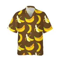 Hawaiian 3D Banana Shirts Men's Summer Top Breathable Fashion Clothing Beach Vacation Men's Short Sleeved Outdoor Casual Wear