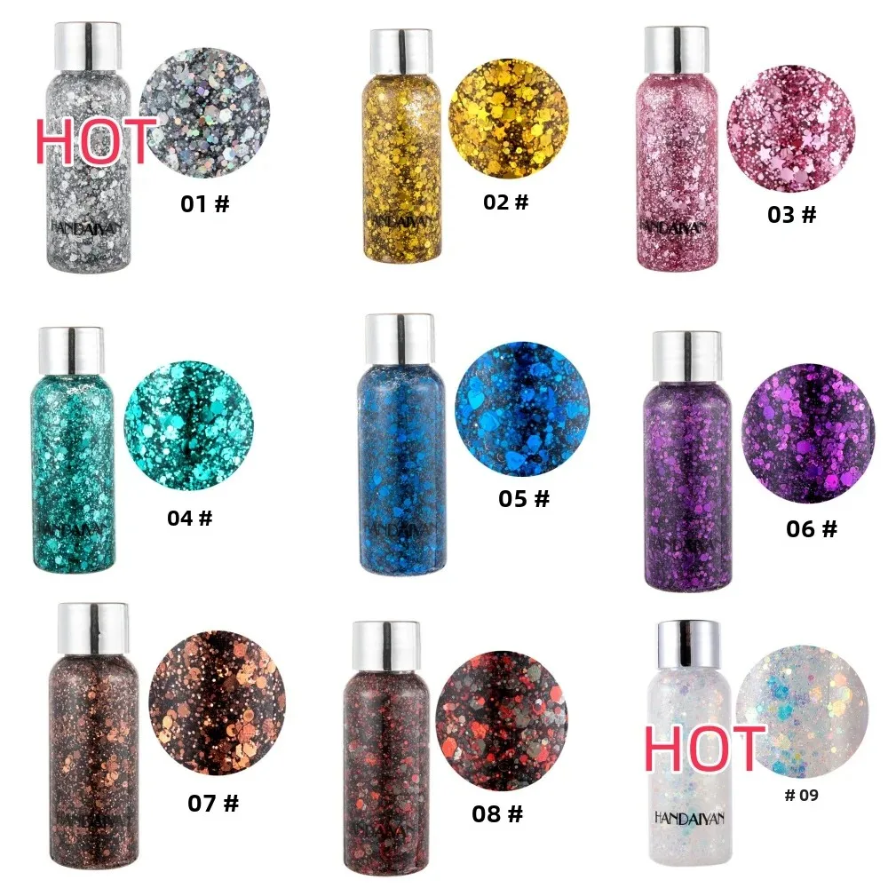 Gel per unghie e capelli con glitter per il corpo multiuso ad alta lucentezza Decorazione viso impermeabile a lunga durata per paillettes festival di feste