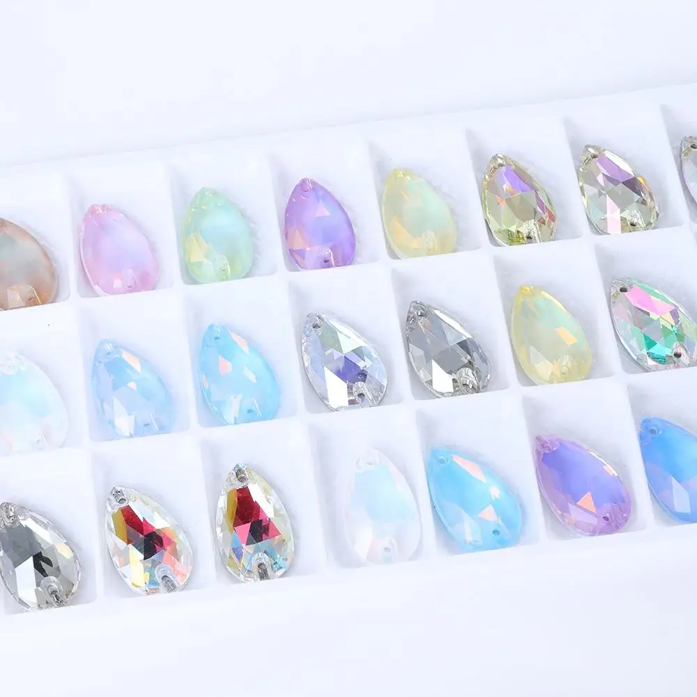 3230 10 قطعة يتوهم K9 قطرة كريستال زجاج الأحجار فضفاض الراين الخرز خياطة على حجر الراين للملابس التطريز الديكور الحرف #3