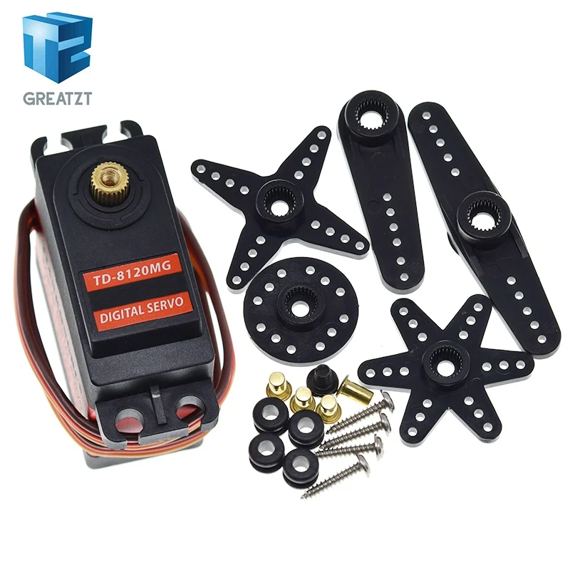 GREATZT TD-8120MG Waterproof Metal Gear Digital Servo with 20kg High Torque 180Angle for RC Remote Control Car Model Vehicle