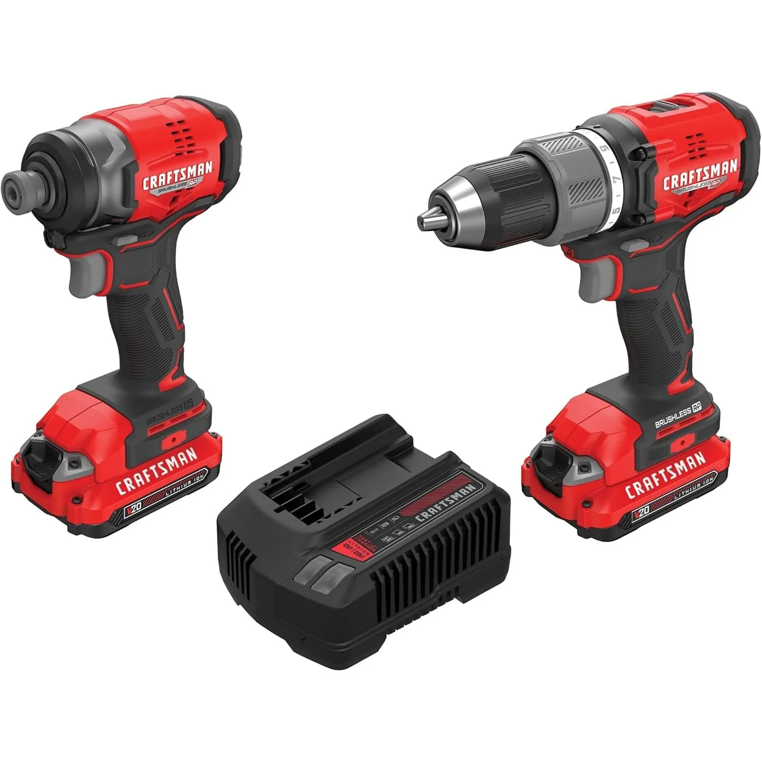 V20 RP Cordless Drill and Impact Driver, Brushless Power Tool Combo Kit, 2 Batteries and Charger Included (CMCK211C2)