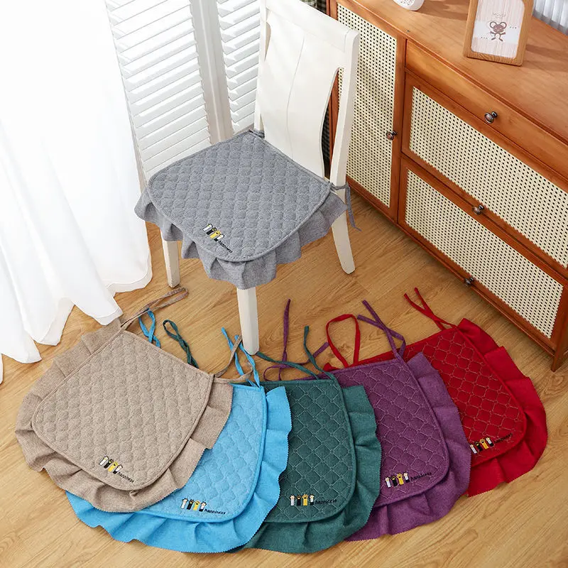 

Home restaurant dining chair cushion quilted thickening plush fabric non-slip bottom hotel chair cushion