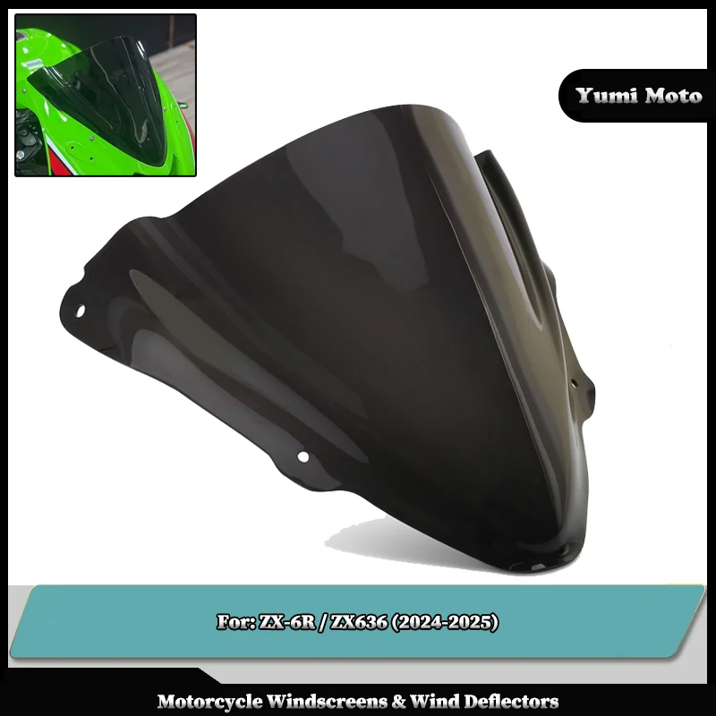

Motorcycle Windscreen Wind Deflectors Shield Protector Front Screen windshield Fairing Windshield For KAWASAKI ZX-6R ZX636 24-25