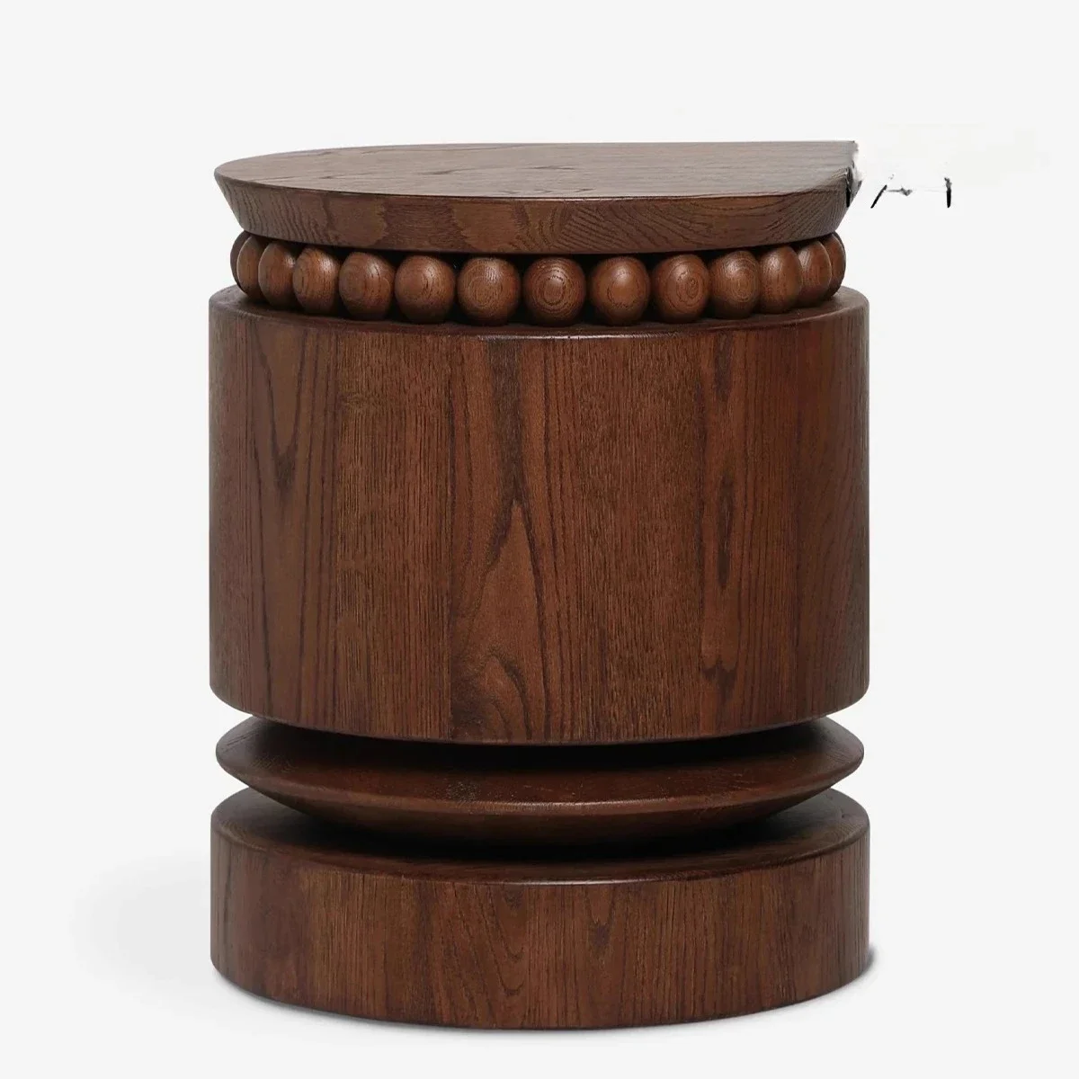 

Medieval coffee table bedside table walnut retro solid wood mobile sofa French art designer